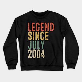 Legend Since July 2004 16th Birthday Gift 16 Year Old Crewneck Sweatshirt